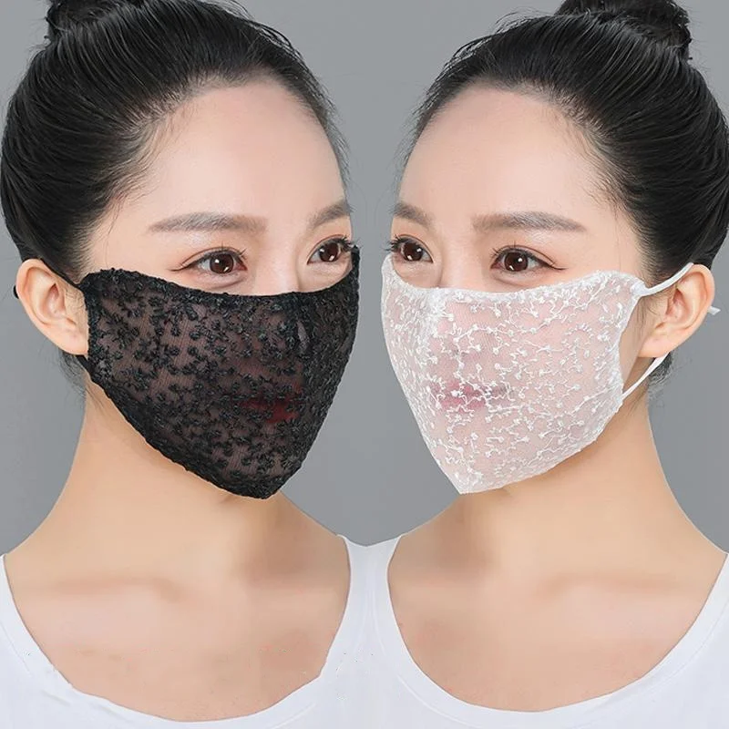 1/2pc Black White Lace Face Ma - Cloth Face Mask Washable review and price