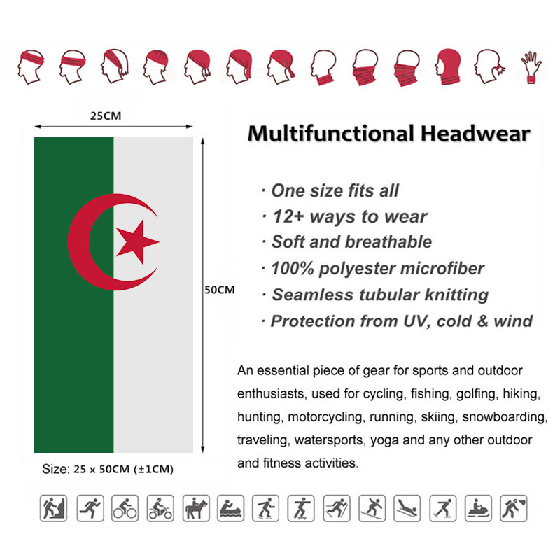 Algeria Flag Printed Bandana H - Neck Gaiter Face Cover review and price