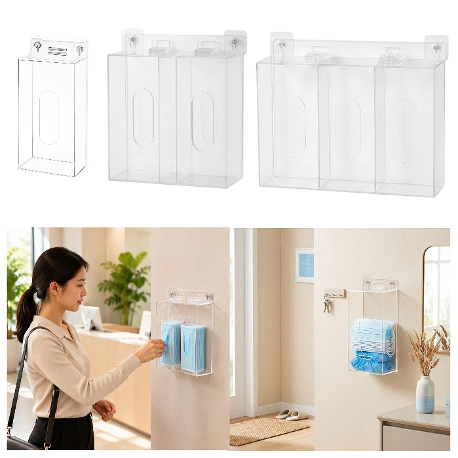 Acrylic Glove Box Holder Wall  - Face Mask Storage Box review and price